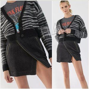 NWT UO Textured Asymmetrical Moto Zipper Skirt
